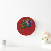Rainbow Colored Floral Ronde Klok (Huis)