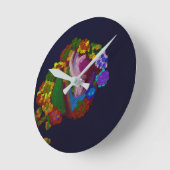 Rainbow Colored Floral  Ronde Klok (Hoek)