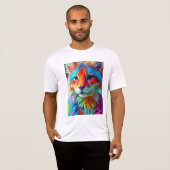 Rainbow Colored Furry Cat-68587 T-shirt (Voorkant volledig)