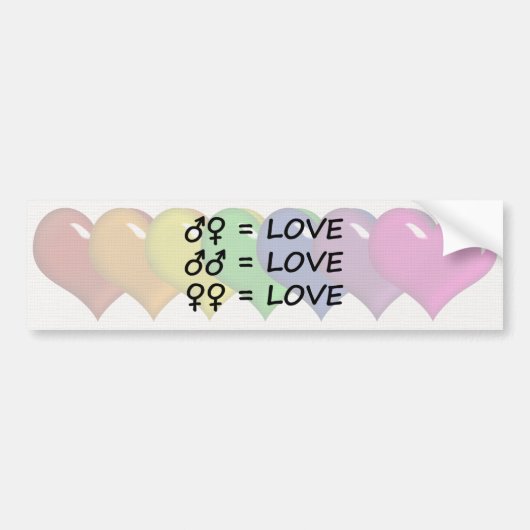 Rainbow Colored Hearts Bumpersticker (Voorkant)