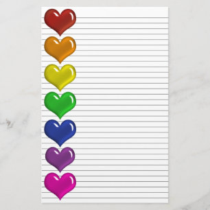 Rainbow Colored Hearts optionele lijnen briefpapie Briefpapier