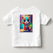 Rainbow Colored Kitten Cartoon T-shirt (Achterkant)