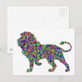 Rainbow Colored Lion Prismatic Art Briefkaart (Voorkant / Achterkant)