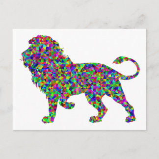 Rainbow Colored Lion Prismatic Art Briefkaart
