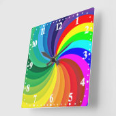 Rainbow Colored Mandala-46556 Vierkante Klok (Hoek)