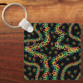 Rainbow Colored Seurat Style Pointillism Pattern Sleutelhanger (Voorkant)