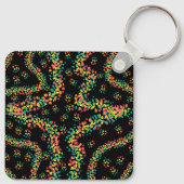 Rainbow Colored Seurat Style Pointillism Pattern Sleutelhanger (Achterkant)