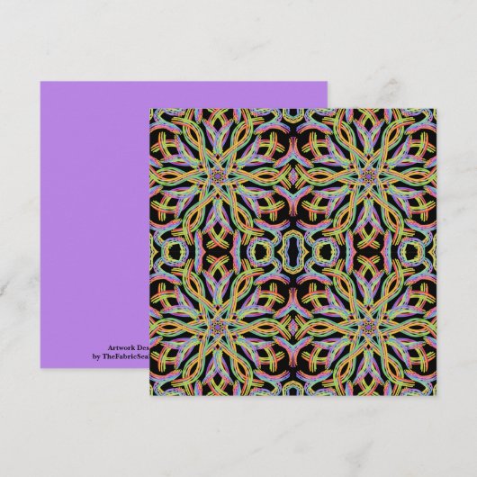 Rainbow Colored String Rope Pattern Art Kaart (Voorkant / Achterkant)