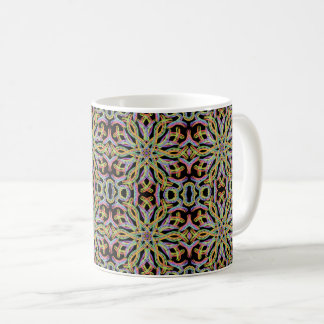 Rainbow Colored String Rope Pattern Art Koffiemok