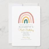 Rainbow Colorful Baby 1st Birthday Kaart (Voorkant)