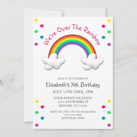 Rainbow Colorful Birthday Kaart (Voorkant)