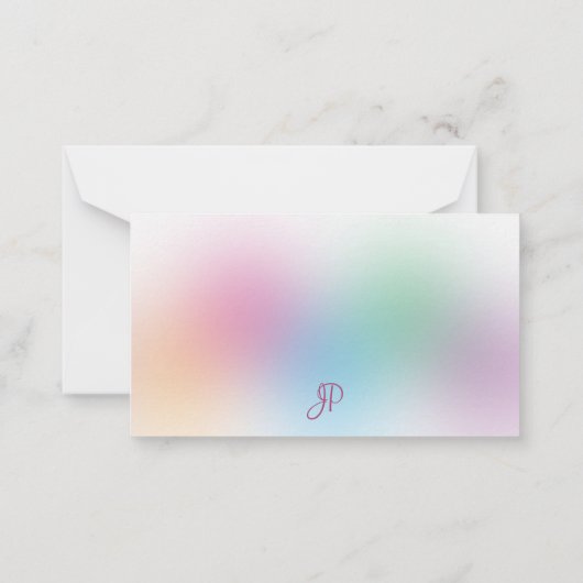 Rainbow Colorful Calligraphy Monogram Sjabloon (Achterkant)