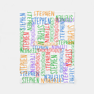 Rainbow Colorful Cute persoonlijke aangepaste naam Fleece Deken