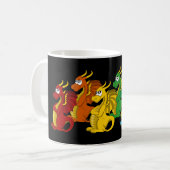 Rainbow colorful dragons cartoon  koffiemok (Voorkant links)