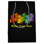 Rainbow colorful dragons cartoon medium cadeauzakje (Voorkant)