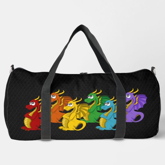 Rainbow colorful dragons cartoon  plunjezak (Voorkant)