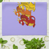 Rainbow colorful dragons cartoon  theedoek (Gevouwen)