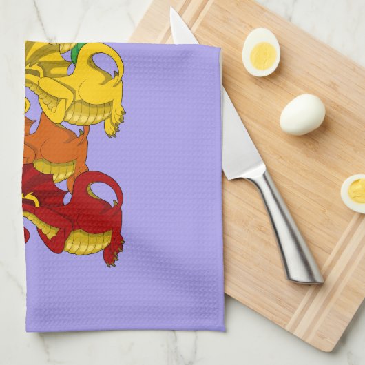Rainbow colorful dragons cartoon  theedoek (Quarter Fold)