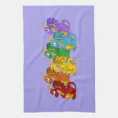 Rainbow colorful dragons cartoon  theedoek (Verticaal)