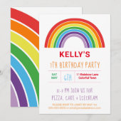 Rainbow Colorful Girls Birthday Party Kaart (Voorkant / Achterkant)