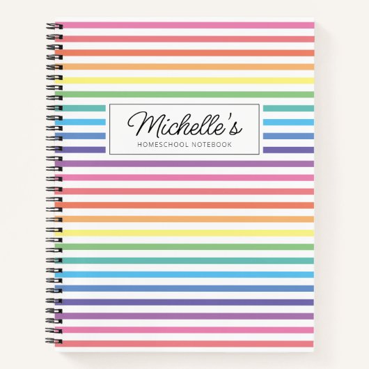 Rainbow Colorful Homeschool Copy Work Notitieboek (Voorkant)