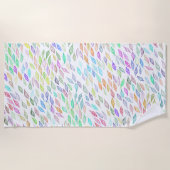 Rainbow Colorful Leaves Feather Waterverf Pattern Strandlaken (Voorkant)