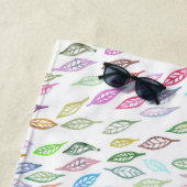 Rainbow Colorful Leaves Feather Waterverf Pattern Strandlaken (In situ)