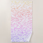 Rainbow Colorful Leaves Feather Waterverf Pattern Strandlaken (Voorkant)