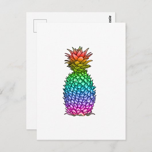 Rainbow Colorful Pineappel Briefkaart (Voorkant / Achterkant)