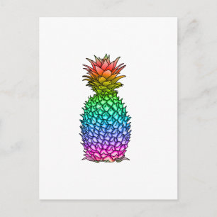 Rainbow Colorful Pineappel Briefkaart