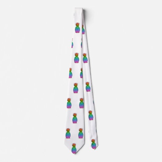 Rainbow Colorful Pineappel Stropdas (Voorkant)