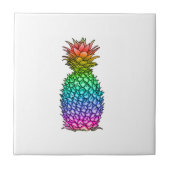 Rainbow Colorful Pineappel Tegeltje (Voorkant)
