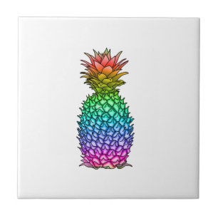 Rainbow Colorful Pineappel Tegeltje