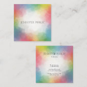 Rainbow Colorful Sjabloon Moderne elegant Vierkante Visitekaartje (Voorkant / Achterkant)