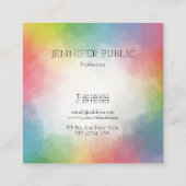 Rainbow Colorful Sjabloon Moderne elegant Vierkante Visitekaartje (Achterkant)