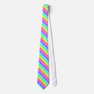Rainbow Colorful White Chevron Stropdas