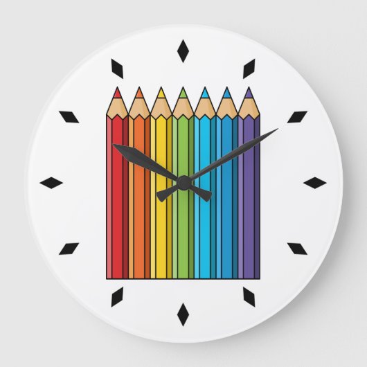 Rainbow Coloring Pencils Grote Klok (Voorkant)