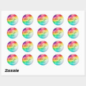 Rainbow Colors Abstract Design Weddenschap Bedankt Ronde Sticker (Vel)