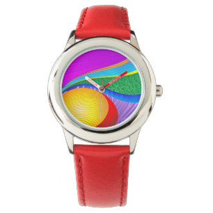 Rainbow Colors Abstracte Fantasy-horloges Horloge