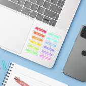 Rainbow Colors Charming Name of the Months Labels (Laptop met iPhone)