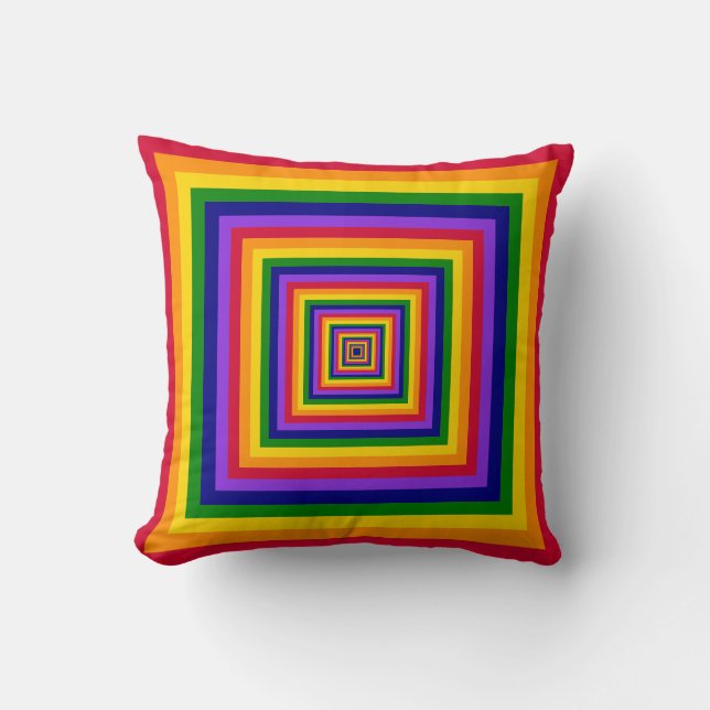 Rainbow Colors Combinatie / Mix van geneste vierka Kussen (Voorkant)