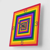 Rainbow Colors Combinatie / Mix van geneste vierka Vierkante Klok (Hoek)