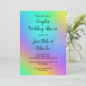 Rainbow Colors Couple's Wedding Shower Invitation Kaart (Staand voorkant)