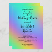 Rainbow Colors Couple's Wedding Shower Invitation Kaart (Voorkant / Achterkant)