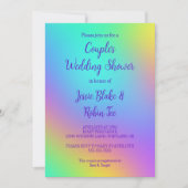 Rainbow Colors Couple's Wedding Shower Invitation Kaart (Voorkant)