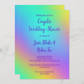 Rainbow Colors Couple's Wedding Shower Invitation Kaart (Voorkant / Achterkant)