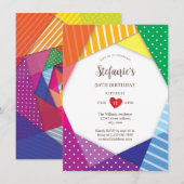 Rainbow Colors Festival Themed 30th Birthday Party Kaart (Voorkant / Achterkant)