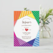 Rainbow Colors Festival Themed 30th Birthday Party Kaart (Staand voorkant)