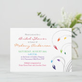 Rainbow Colors Floral Bridal Shower Kaart (Staand voorkant)