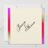 Rainbow Colors Gay Wedding Invitation Kaart (Achterkant)